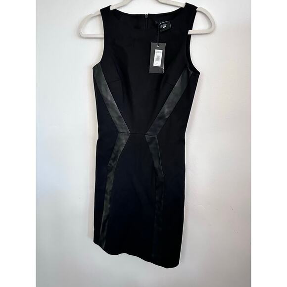 NWT A/X Armani Exchange Women's Sleeveless Faux Leather Sheath Dress Size 2 - Picture 7 of 10